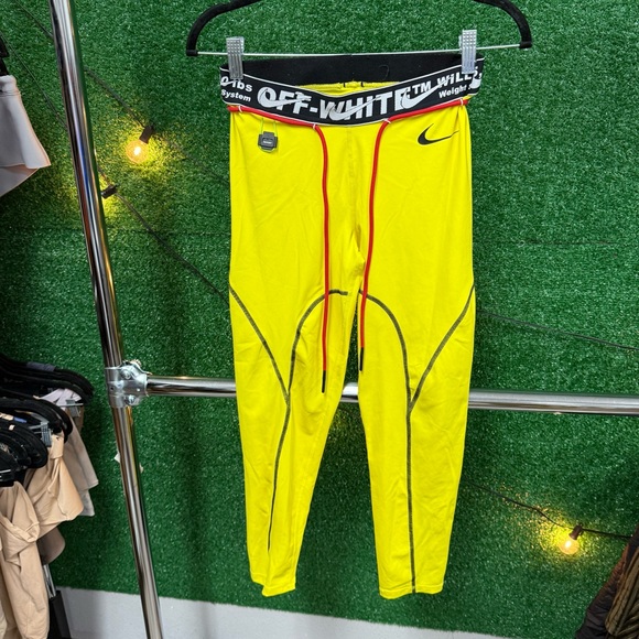 OFF-WHITE x NIKE Training Tights Tape Band Yellow/Black Medium Virgil Abloh - Picture 1 of 5